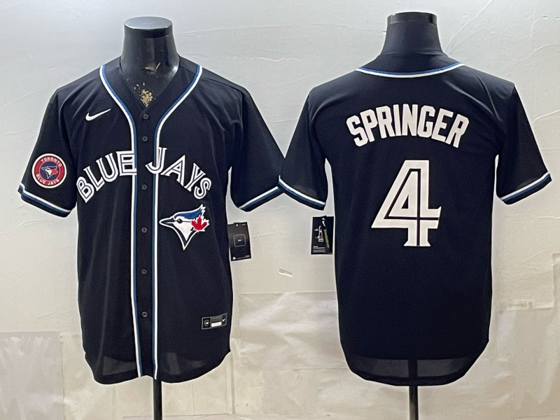 Men 2026 Toronto Blue Jays #4 Springer black Game Nike MLB Jersey 0526003